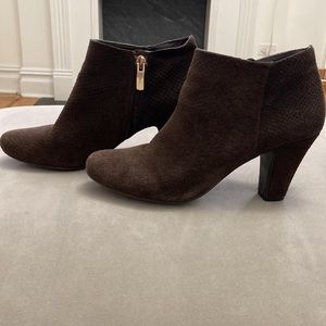 Brown Side Zipper BCBG Generation Booties, Size 8